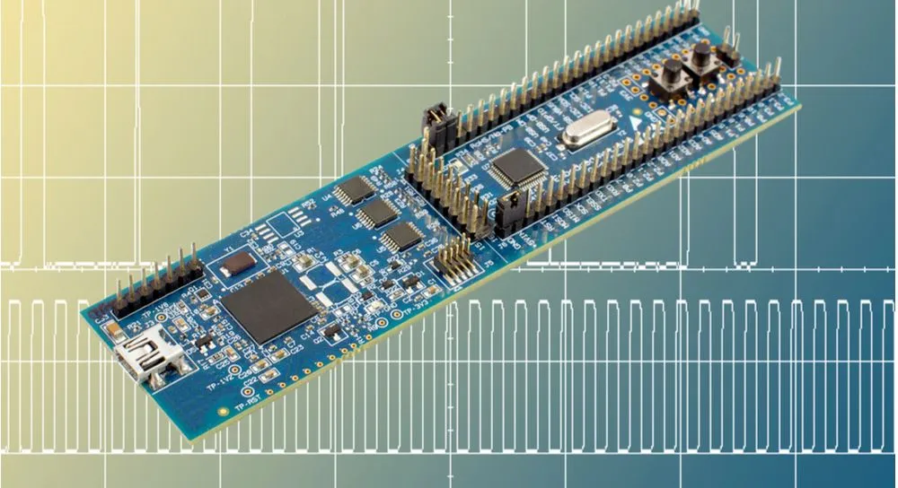 PCB prototype with detailed traces and components