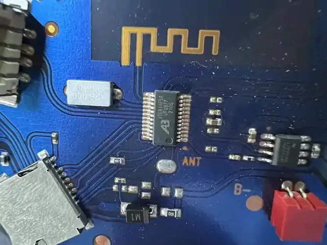 PCB with missing components due to sourcing issues.