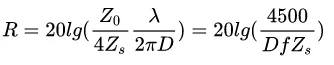 Dipole (primarily electric radiation) reflection loss