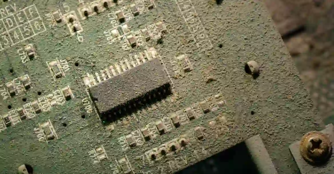Industrial PCB with Dust Contamination