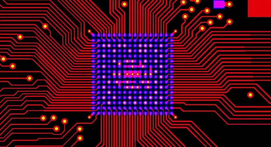 Cross-section of Via-in-Pad under BGA for high-density PCB design