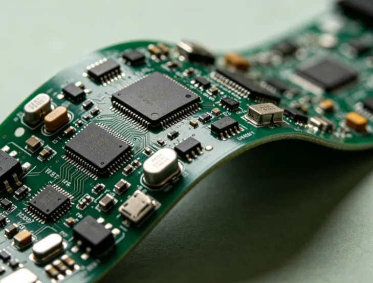 Dense component placement on a flexible wearable health monitoring PCB')
