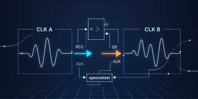 Single-Bit Clock-Domain Synchronization via Handshake
