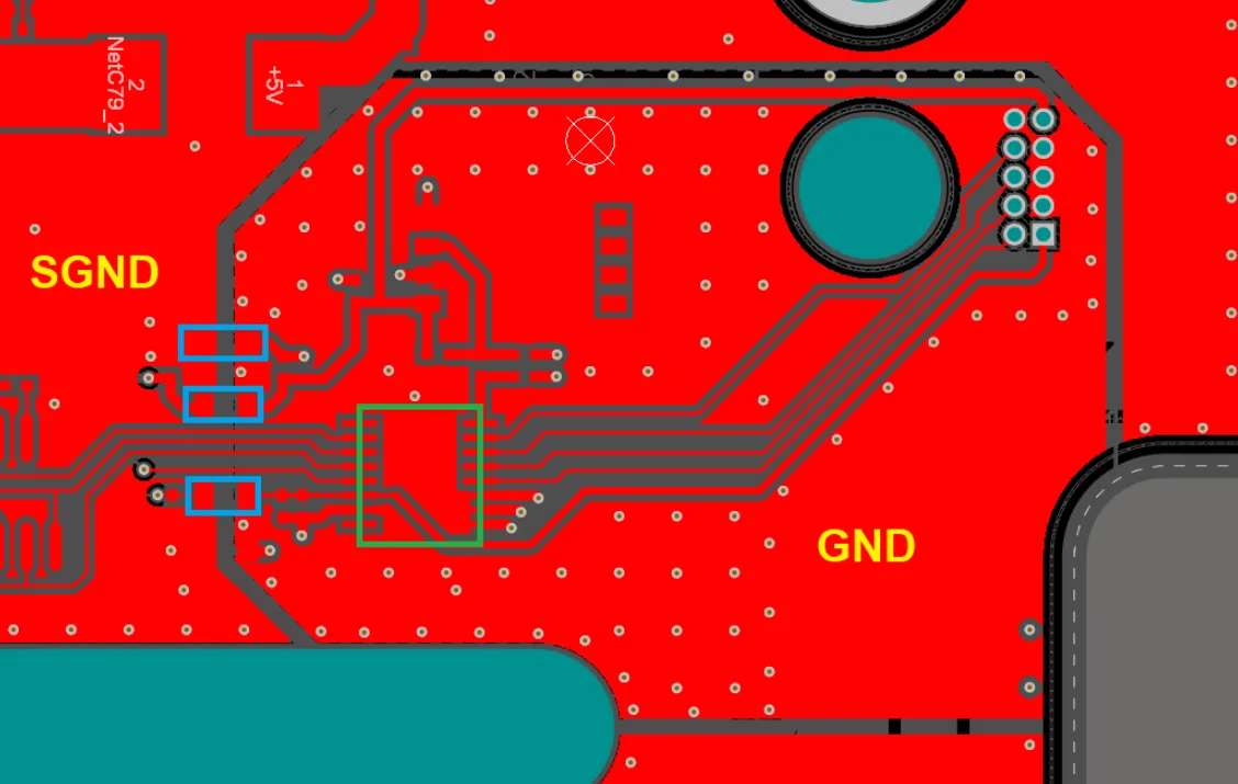 Multilayer PCB with ground plane for signal integrity.