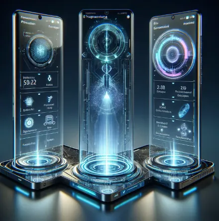 Futuristic mobile phone design with advanced PCB technology."
