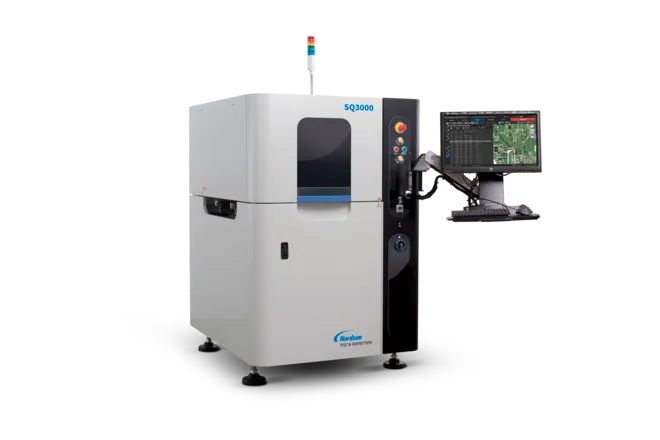 AOI machine inspecting conformal coating on PCB for quality control