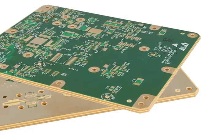 Close-up of RoHS compliant FR4 material for PCB assembly.