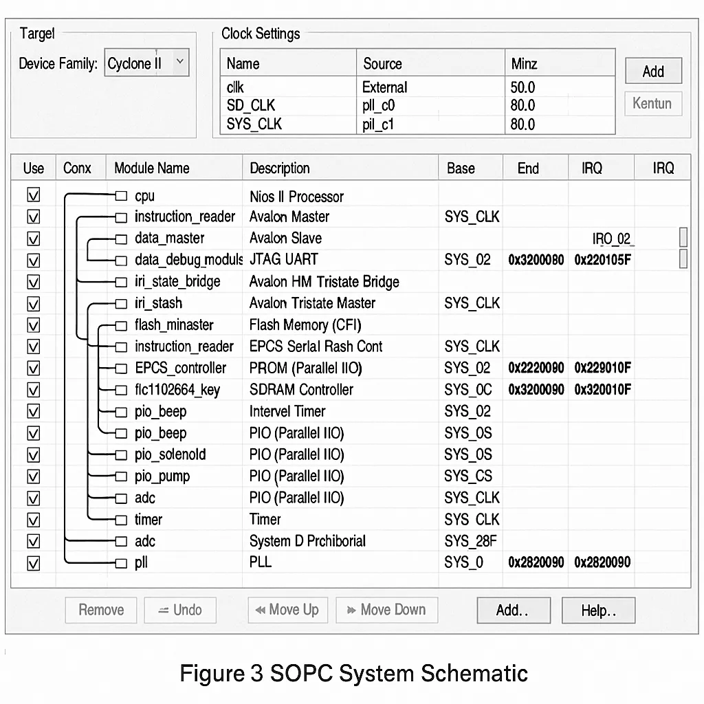 SOPC Builder system configuration