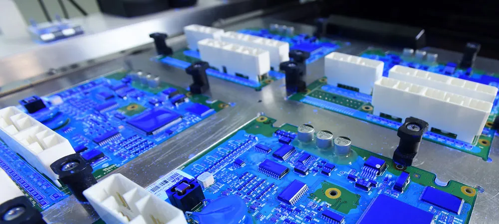 PCB with conformal coating for water resistance in water treatment applications