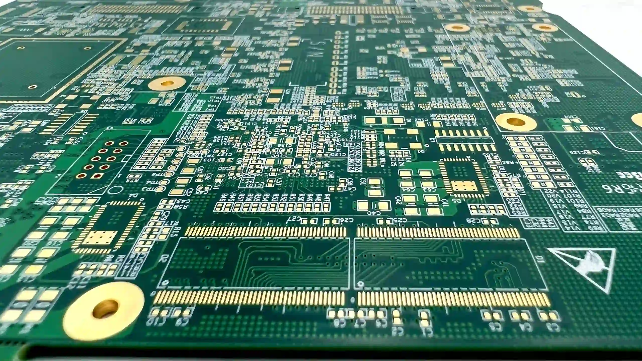 Close-up of PCB with clear legend printing for component identification