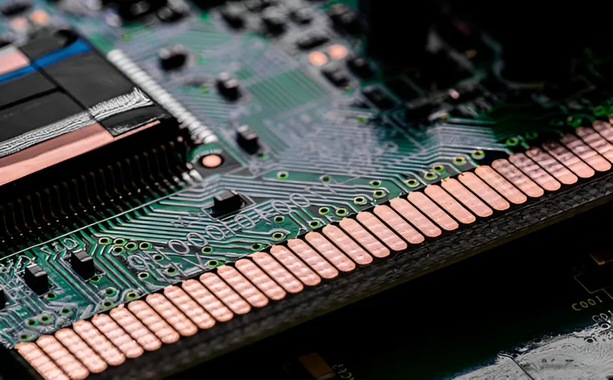 PCB edge connector with hard gold plating for durability in high-wear applications