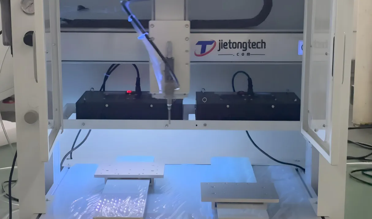 Safety measures for UV light conformal coating curing.