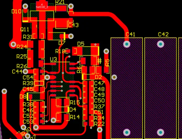 Split ground plane in mixed-signal PCB layout for noise reduction
