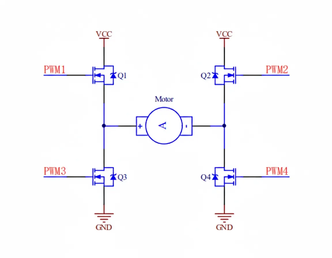 MOSFET H-bridge circuit diagram