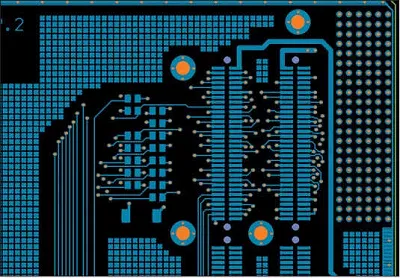 PCB design with copper thieving for multilayer PCB copper balancing.