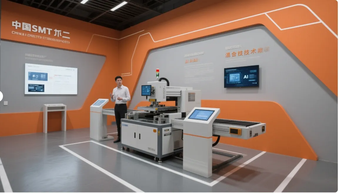 Future SMT inspection system with AI and hybrid technology.