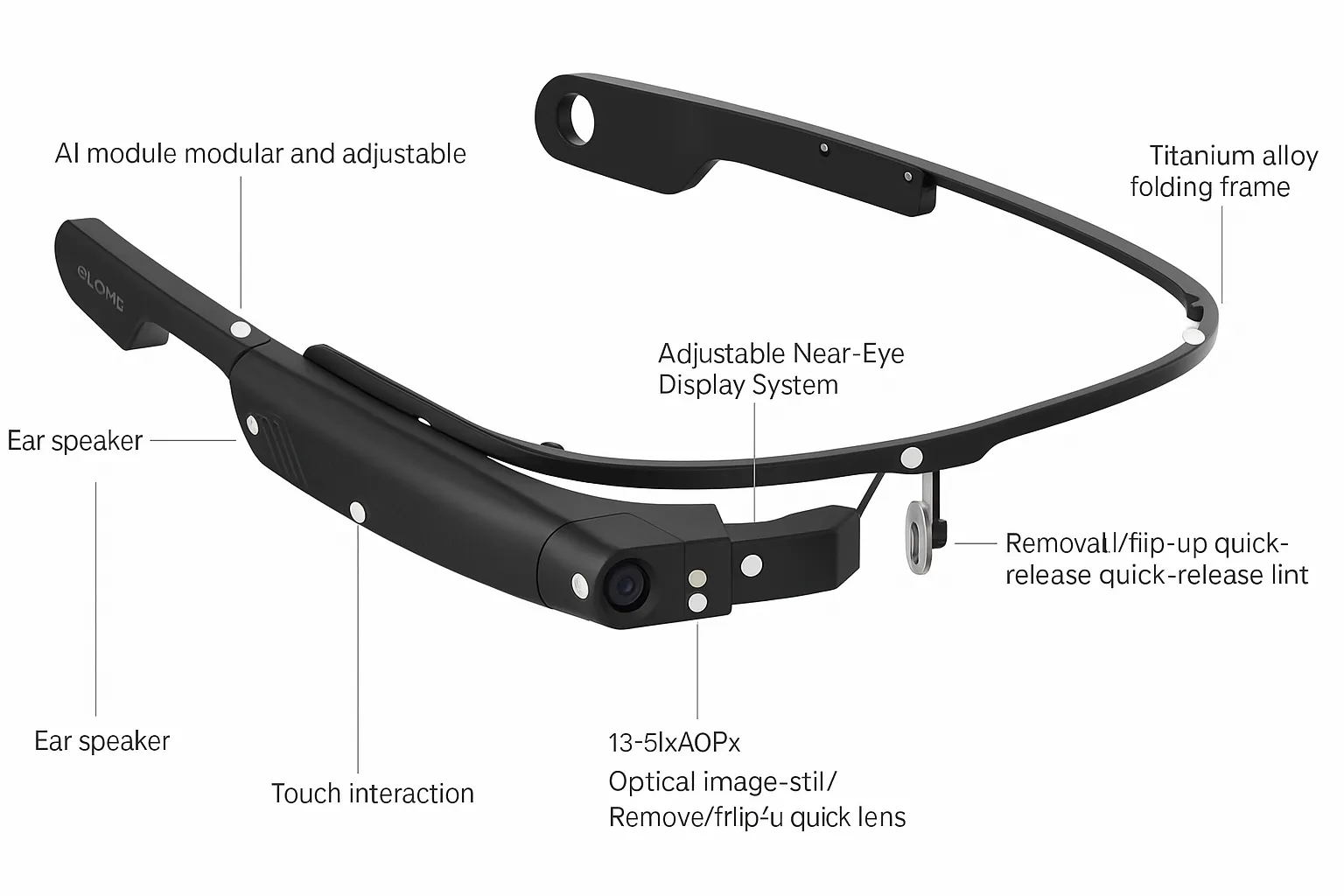 Weidu World S1 single-eye AR glasses titanium folding frame