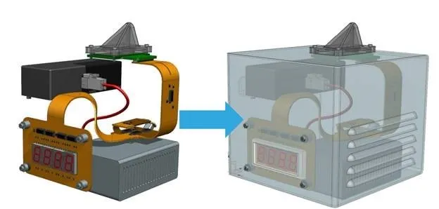 Rigid-flex PCB under bend testing in a laboratory
