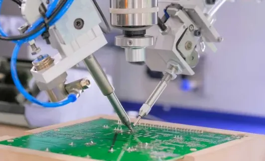 Selective soldering machine applying precise solder to high-density PCB