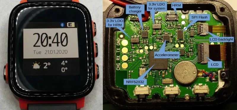 Smartwatch with compact PCB for wearable technology