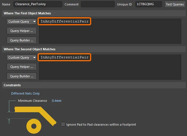 Configuring clearance and width rules for flex regions in Altium Designer
