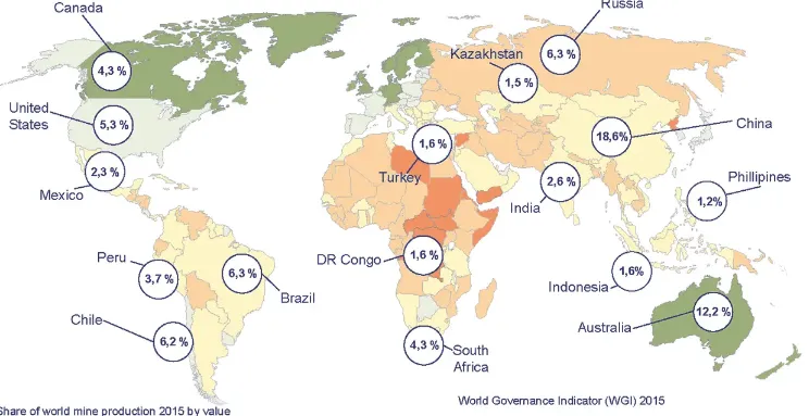 Global map highlighting ethical sourcing regions for PCB materials