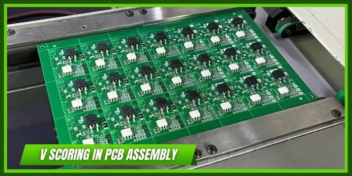 Multi-board PCB panel with V-scoring for easy separation