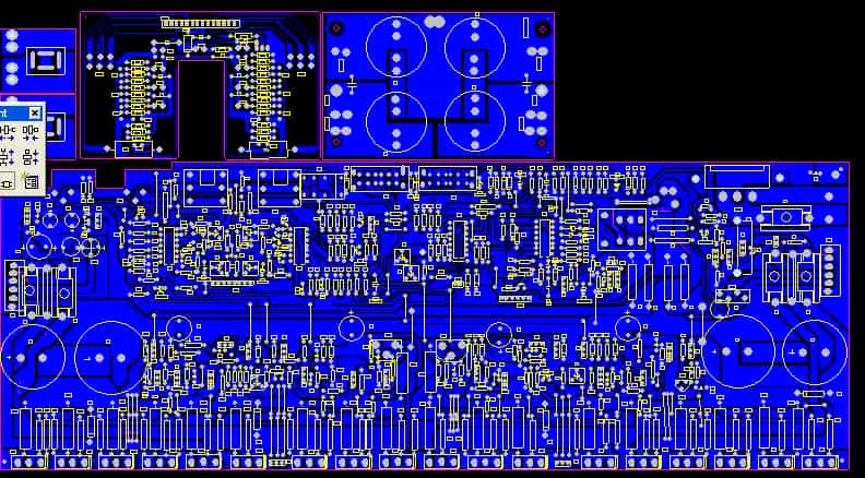 Detailed PCB Layout for Through-Hole Audio Amplifier