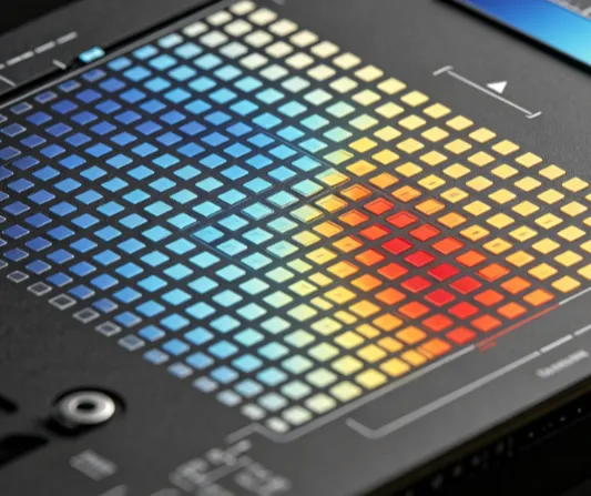 SPI measurement showing volume variation on fine-pitch pads of a wearable PCB