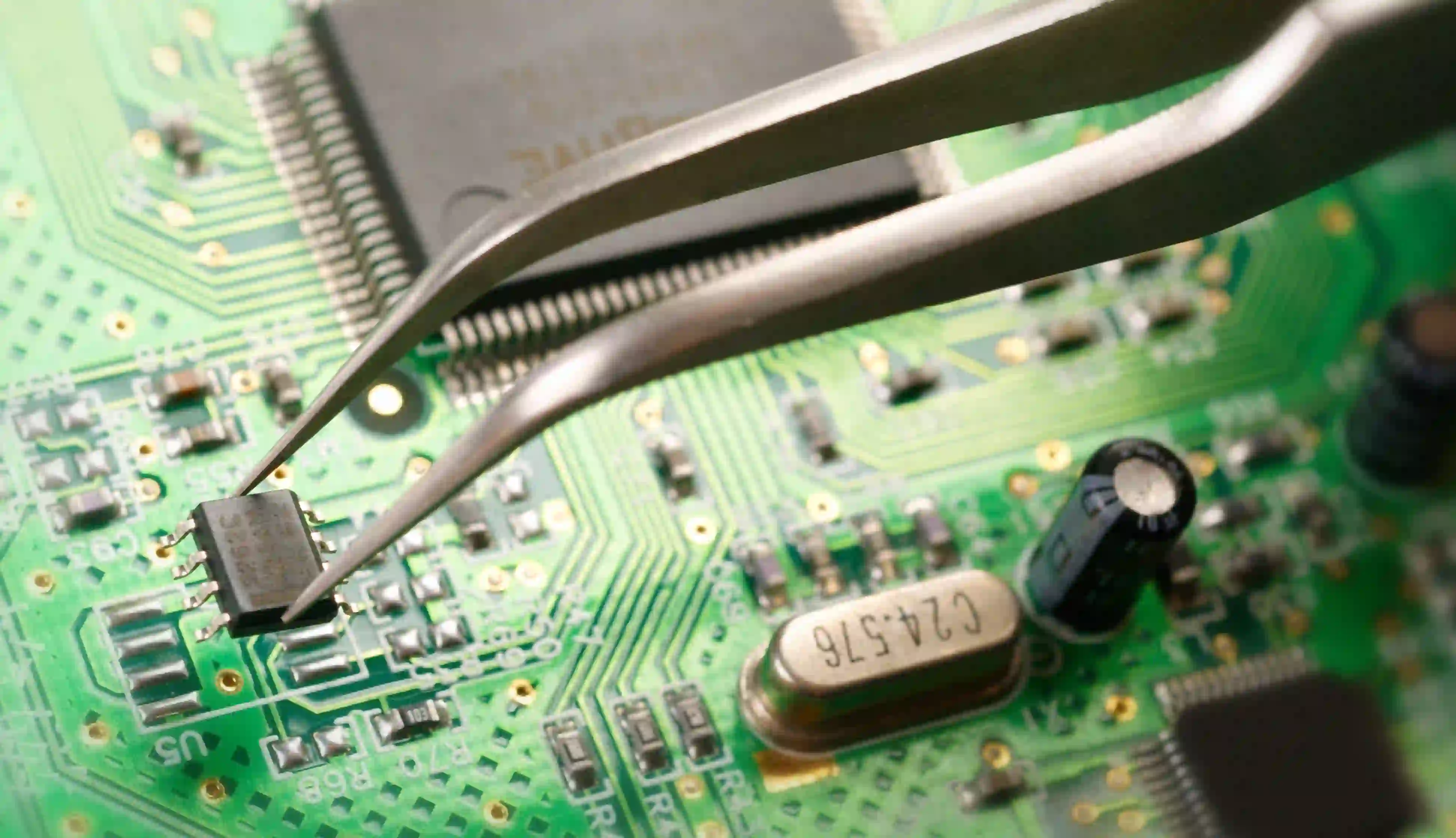 Misplaced component on PCB causing potential defects