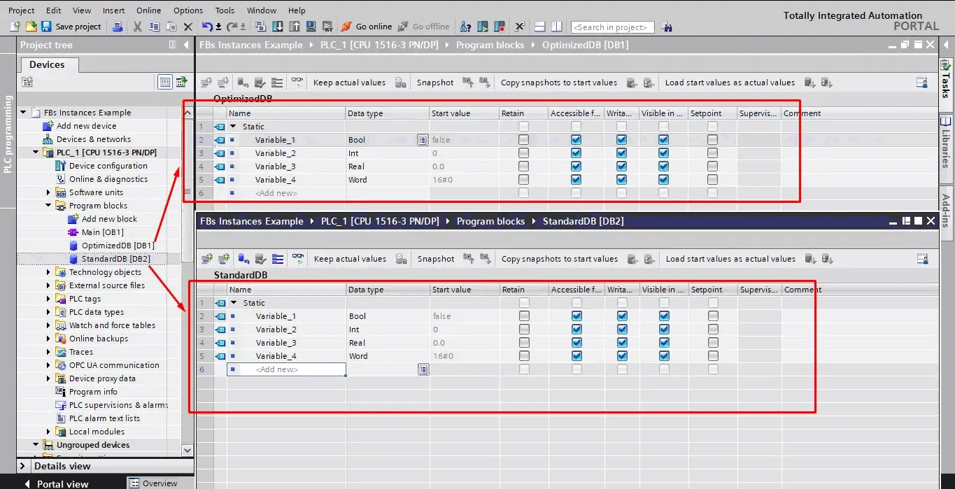  clearing DB block data in TIA Portal