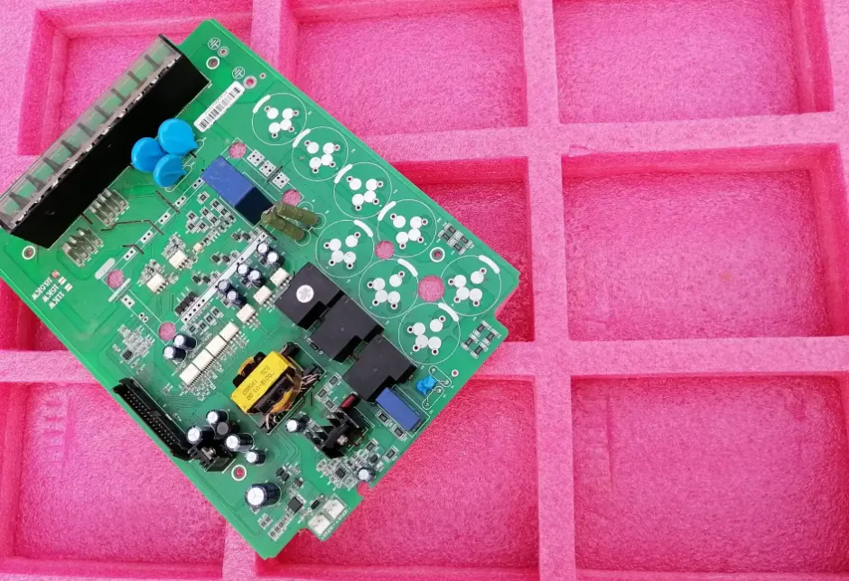 PCB being secured in bio-based packaging tray