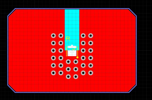 Thermal via layout in multilayer PCB for mmWave heat management