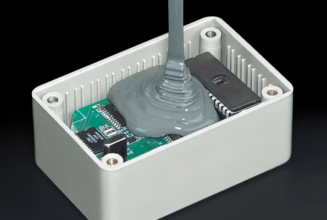 Potted electronic circuit board for harsh environment protection