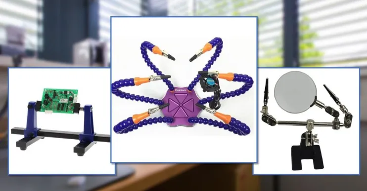 Comparison of basic and advanced helping hands for soldering