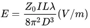 Dipole antenna electric field