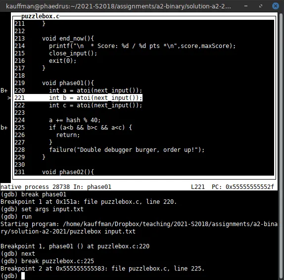 GDB Usage Summary for Debugging