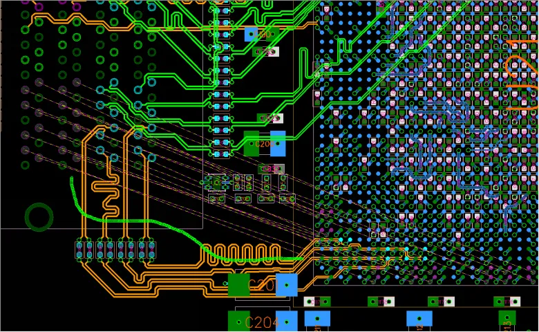 PCB design software displaying layout for lead-free assembly optimization.