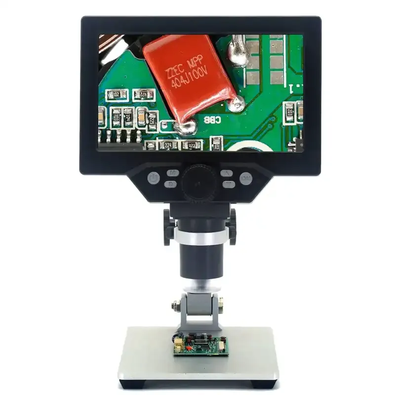Engineer troubleshooting PCB lamination defects with inspection tools.
