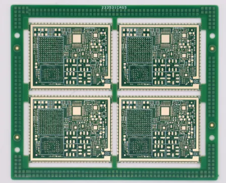 Finished HDI PCB showcasing compact design and microvias.