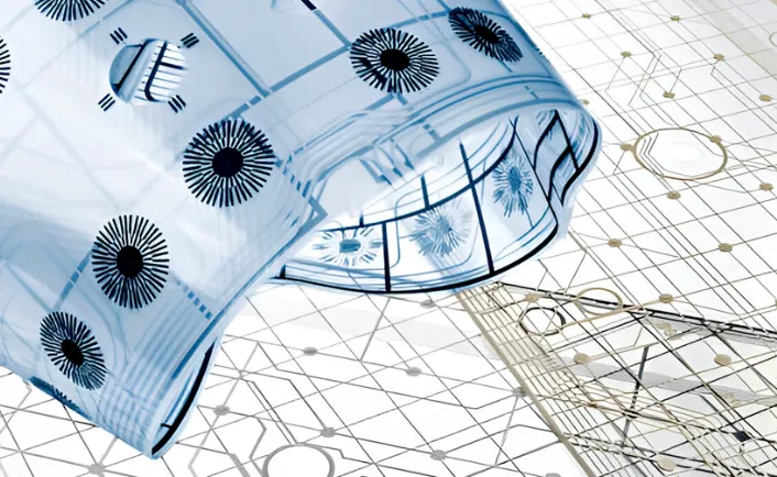 Futuristic Device Concept with Transparent Flex PCB