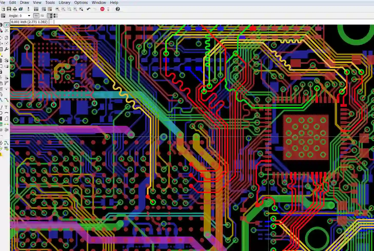 PCB layout with optimized trace routing for high-speed signal integrity.