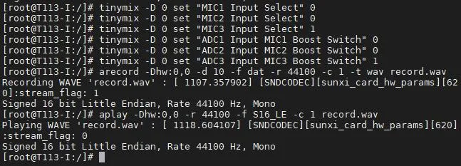 Record and playback using on-board microphone
