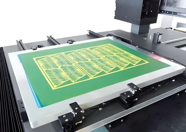 Place an image here showing a modern LDI machine in operation. ALT Text: "Laser Direct Imaging machine for PCB manufacturing in action"
