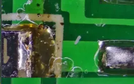 Corroded POS PCB due to environmental damage.