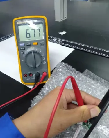 Thick PCB prototype being tested for impedance and performance