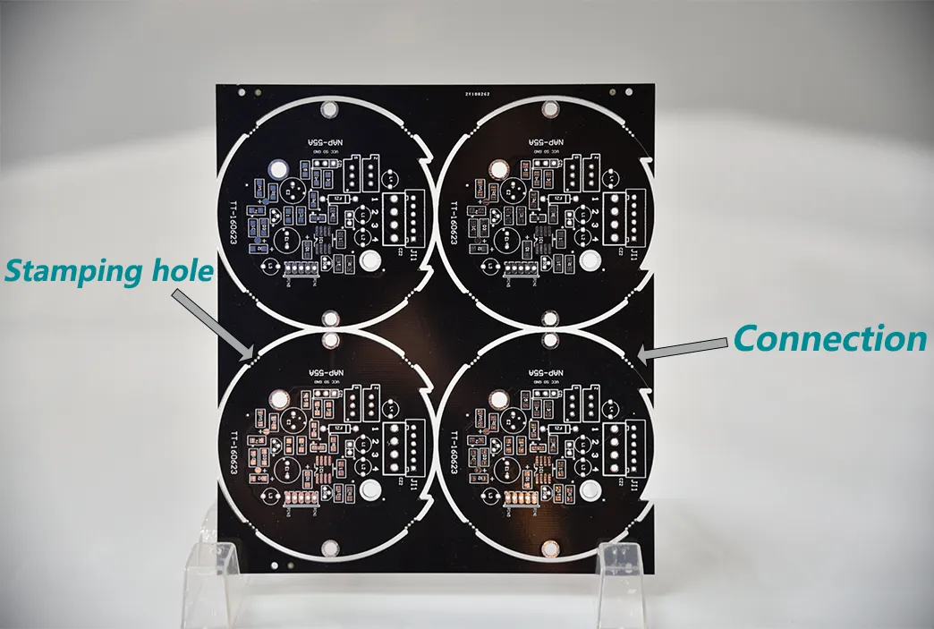 PCB panel design with mouse bite placement for efficient manufacturing and cost savings
