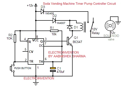 Power management circuit diagram for vending machine PCB