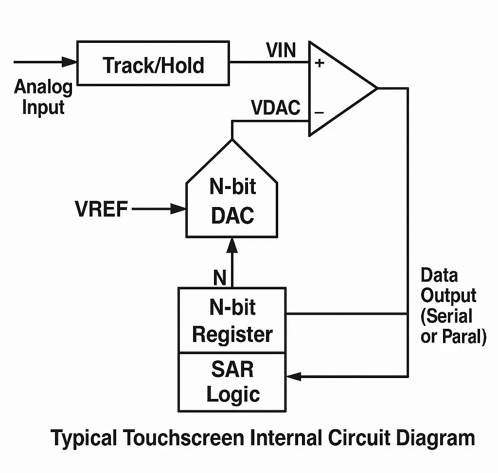 Touchscreen internal structure diagram