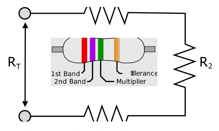 "Comparison of overheated resistor vs. properly rated resistor for power dissipation."